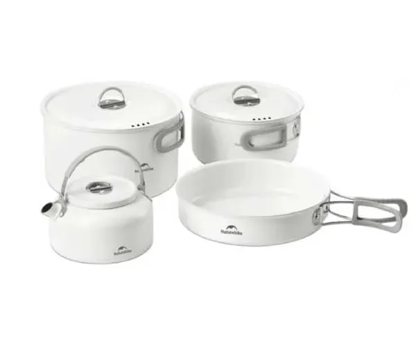 ست قابلمه کوهنوردی ۴ تکه نیچرهایک CNK2450CF013 (سفید)