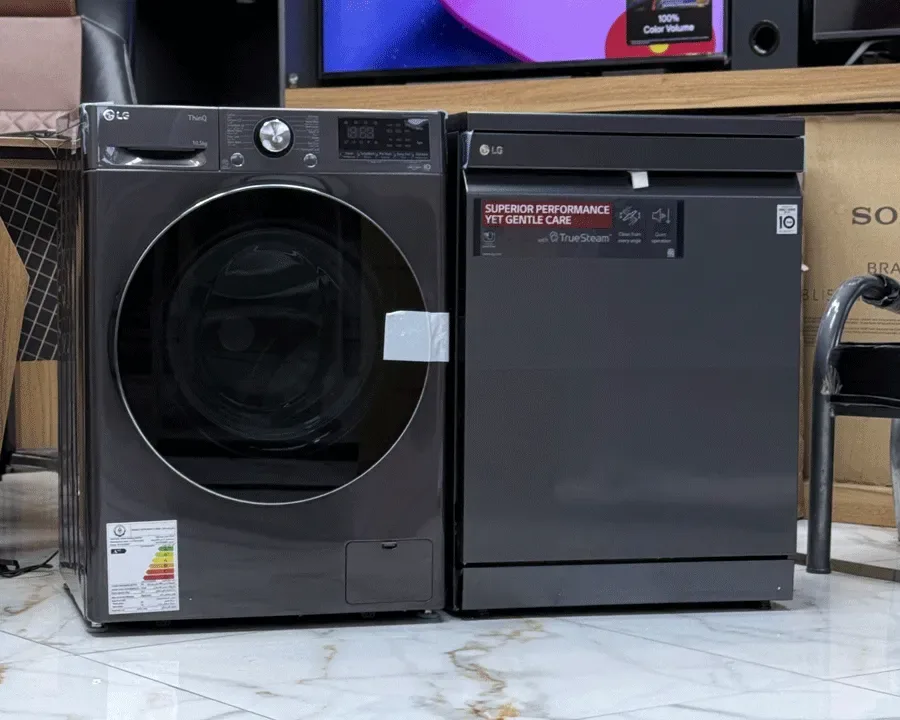 لباسشویی ال جی V9 دودی 12 کیلو 8 کیلو خشک کن